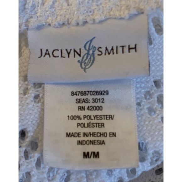 Jaclyn Smith women’s medium white Swimsuit Cover‎ sheer cut out design front tie - Picture 6 of 14